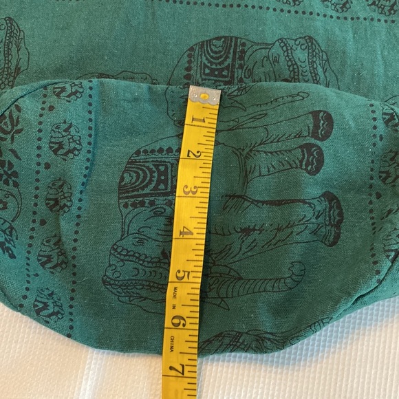 Green Printed Crossbody Shoulder Hippie Boho Messenger Cotton Bag - Picture 12 of 13